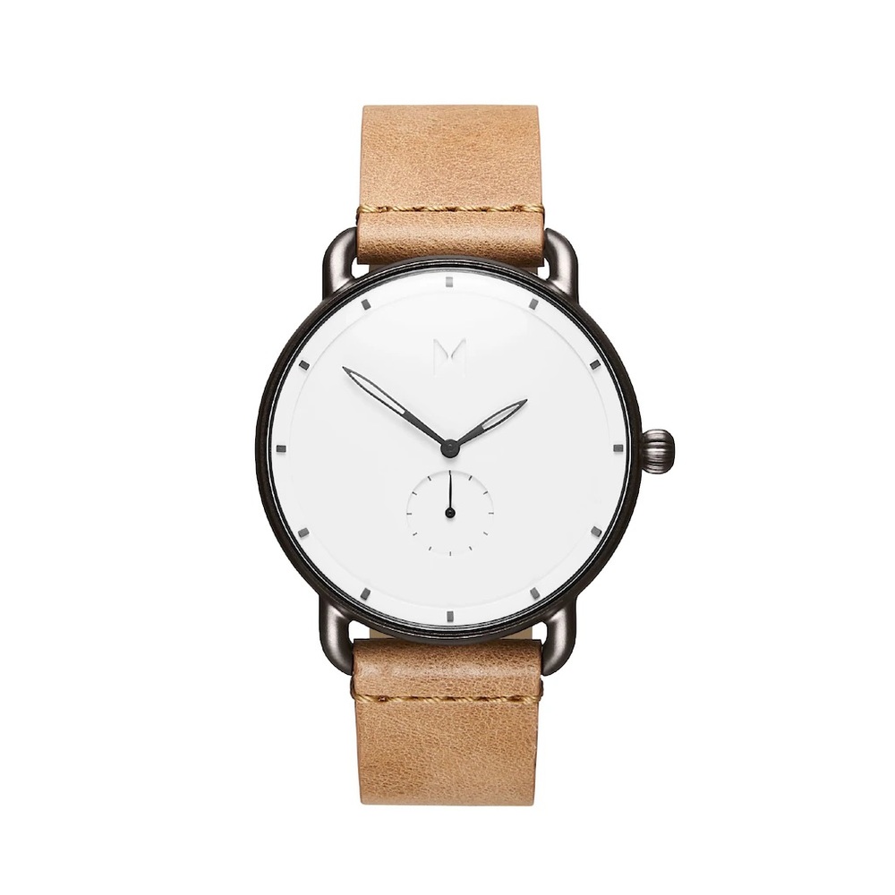 LIKE NEW MVMT Revolver Men's Tan Leather Strap Watch